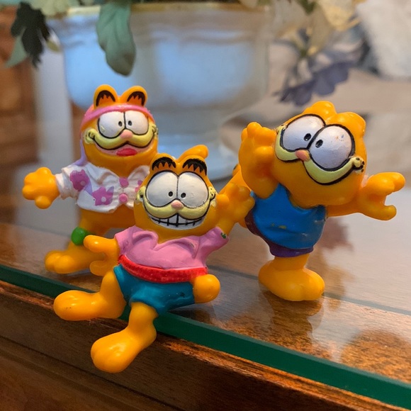 3 Garfield Cat Toy Figure 1978 1981 United Feat Synd Jim Davis Comic Vintage - Picture 5 of 5